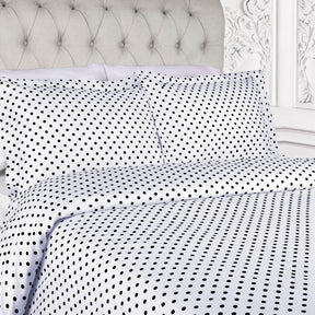 600 Thread Count Cotton Blend Polka Dot Plush Duvet Cover Set - Duvet Cover Set by Superior