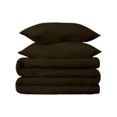 Egyptian Cotton 650 Thread Count Solid Duvet Cover Set - Chocolate