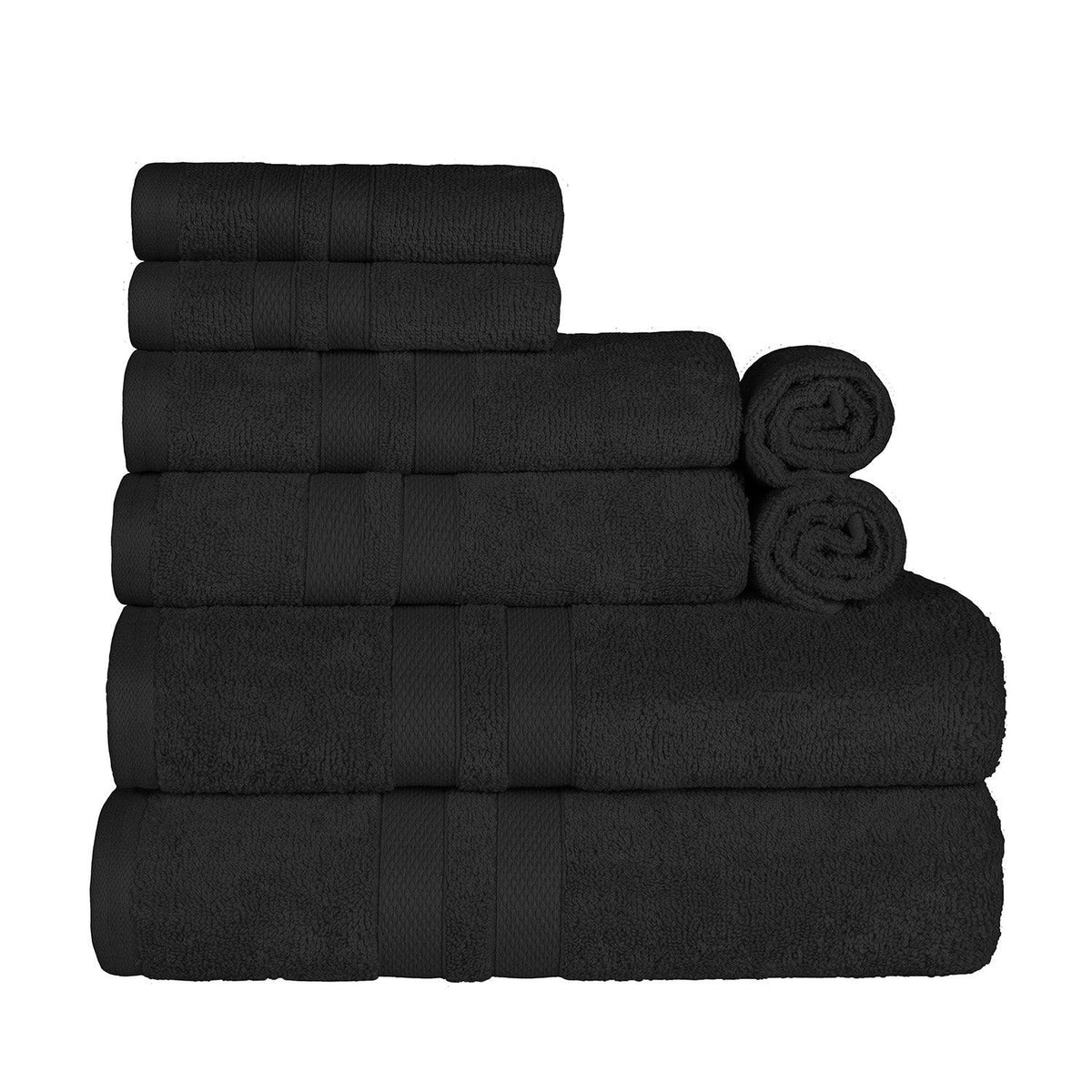 Ultra Soft Cotton Absorbent Solid Assorted 8 Piece Towel Set - Towel Set by Superior - Superior 