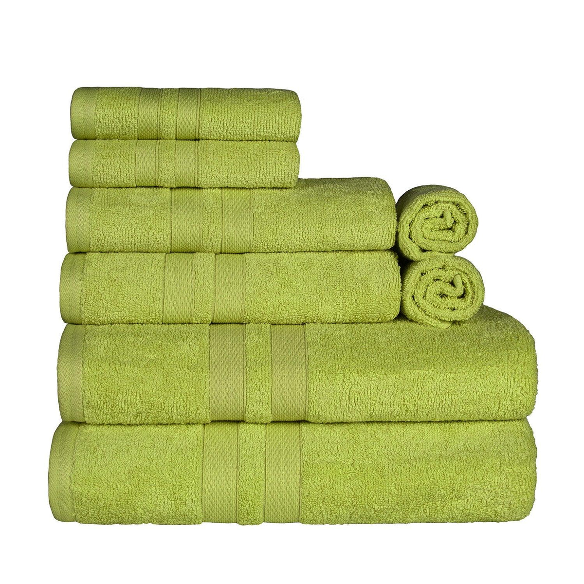 Ultra Soft Cotton Absorbent Solid Assorted 8 Piece Towel Set - Towel Set by Superior - Superior 