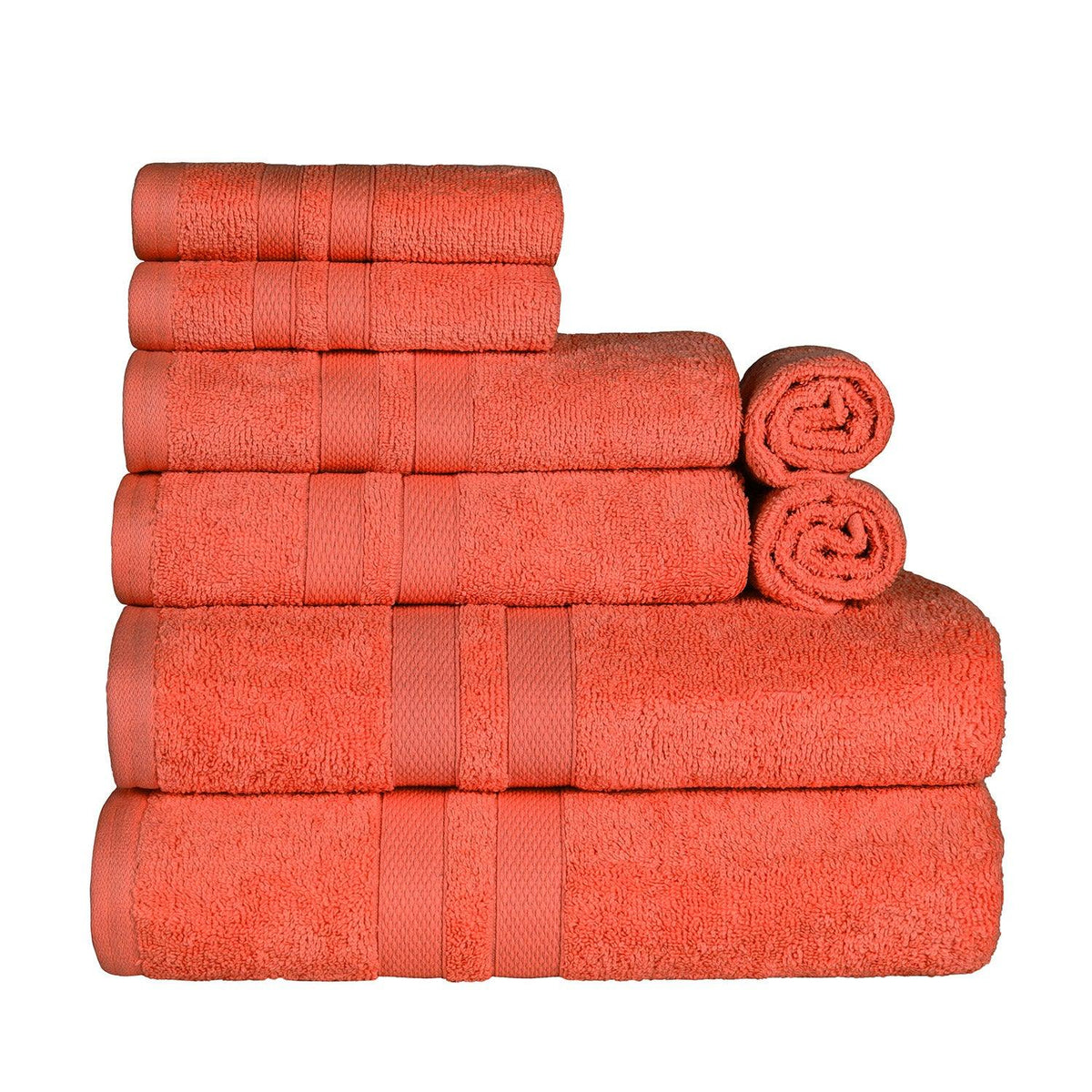 Ultra Soft Cotton Absorbent Solid Assorted 8 Piece Towel Set - Towel Set by Superior - Superior 