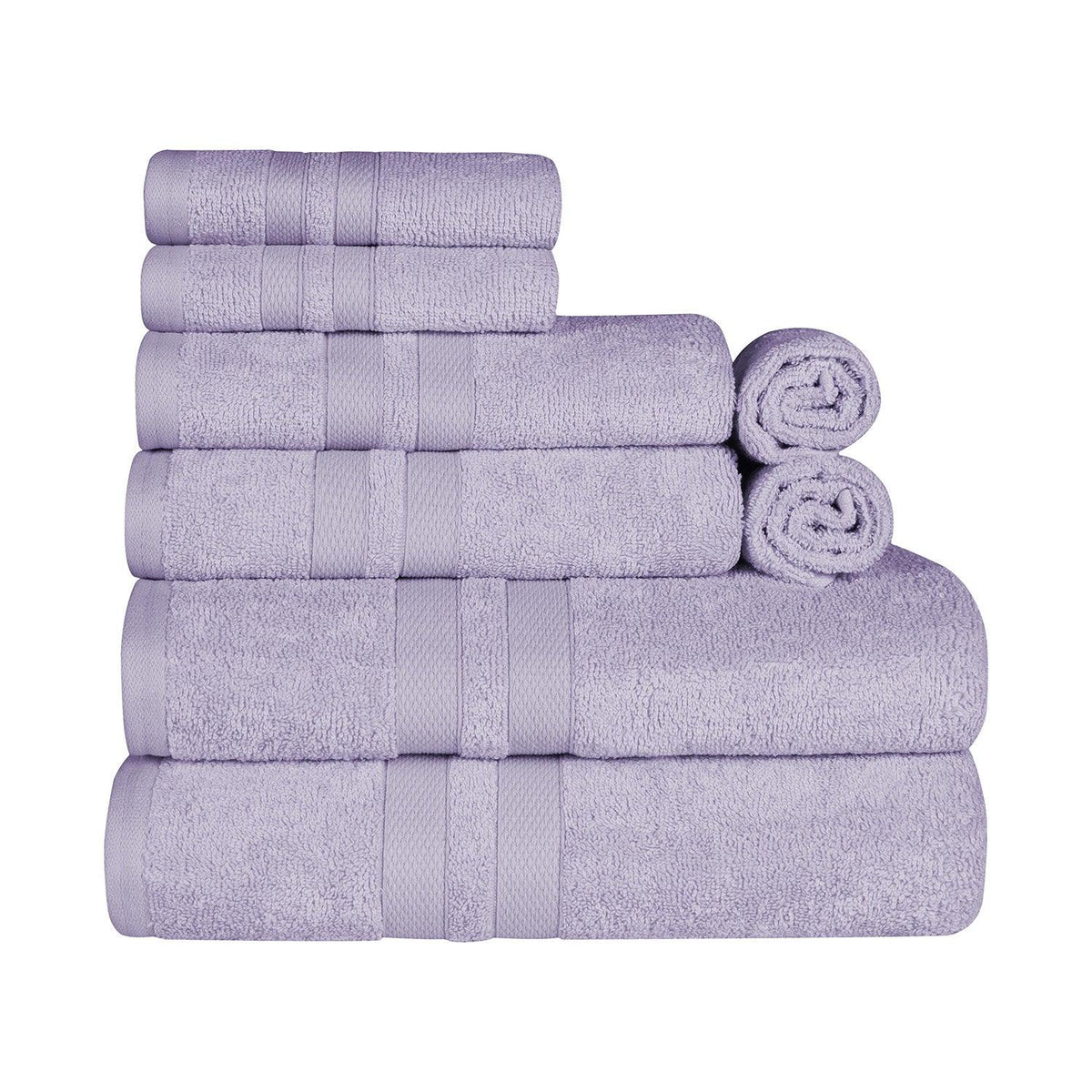 Ultra Soft Cotton Absorbent Solid Assorted 8 Piece Towel Set - Towel Set by Superior - Superior 