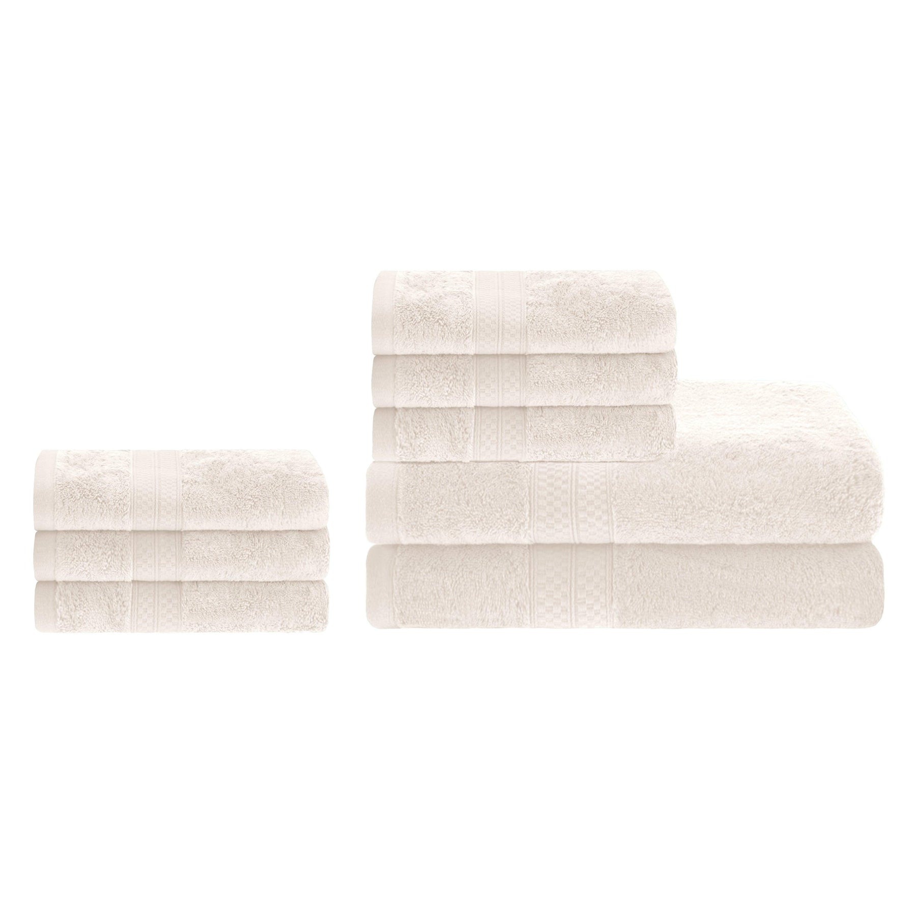 White Luxury Bamboo Blend Towel Set of 6 — Samar Imports, LLC