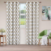 Blackout Modern Printed Bohemian Trellis Grommet Curtain Panel Set - Blackout Curtains by Superior - Superior 