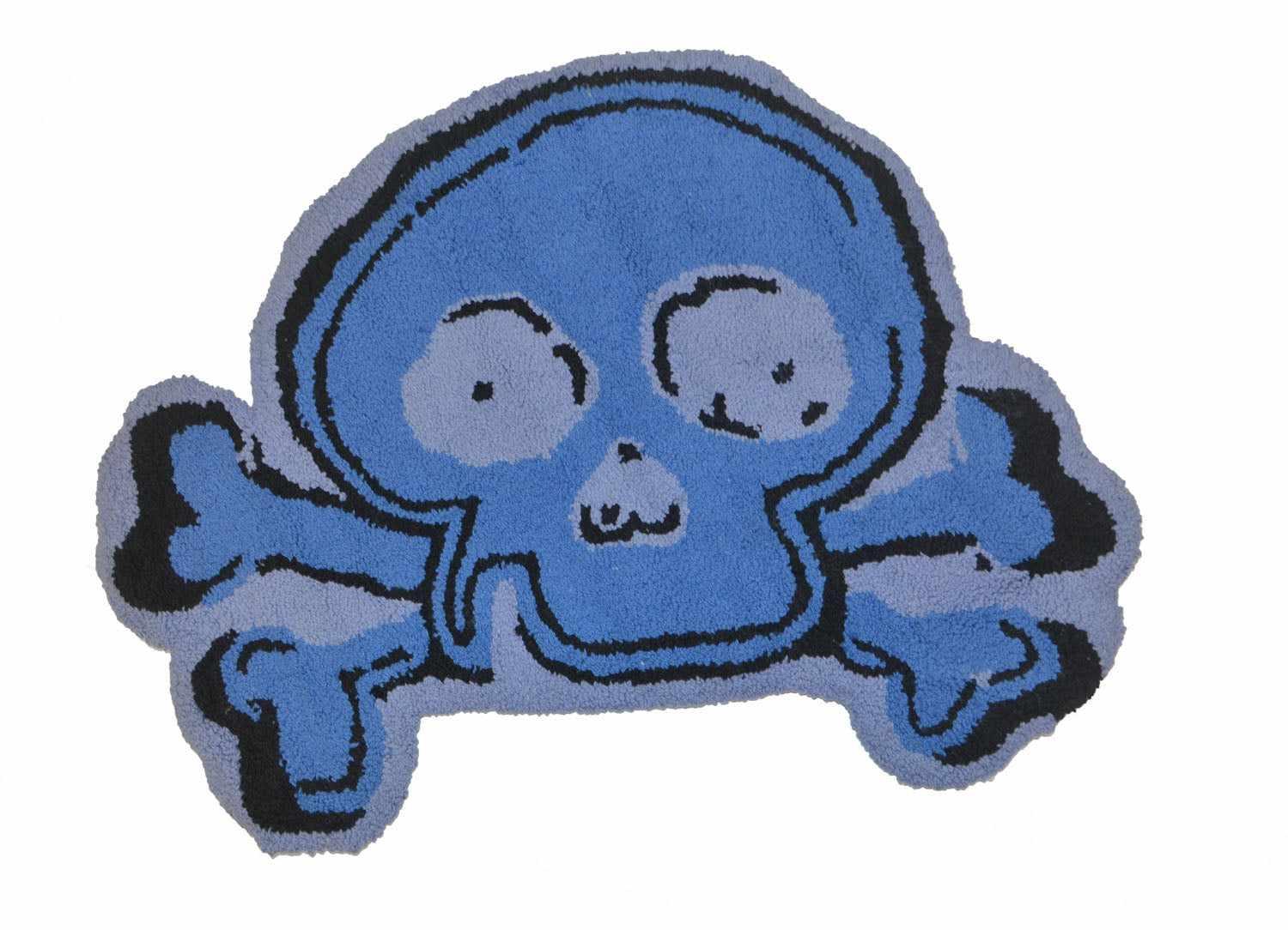 Skull Cotton Kids Rug Mat Blue - by Superior - Superior 