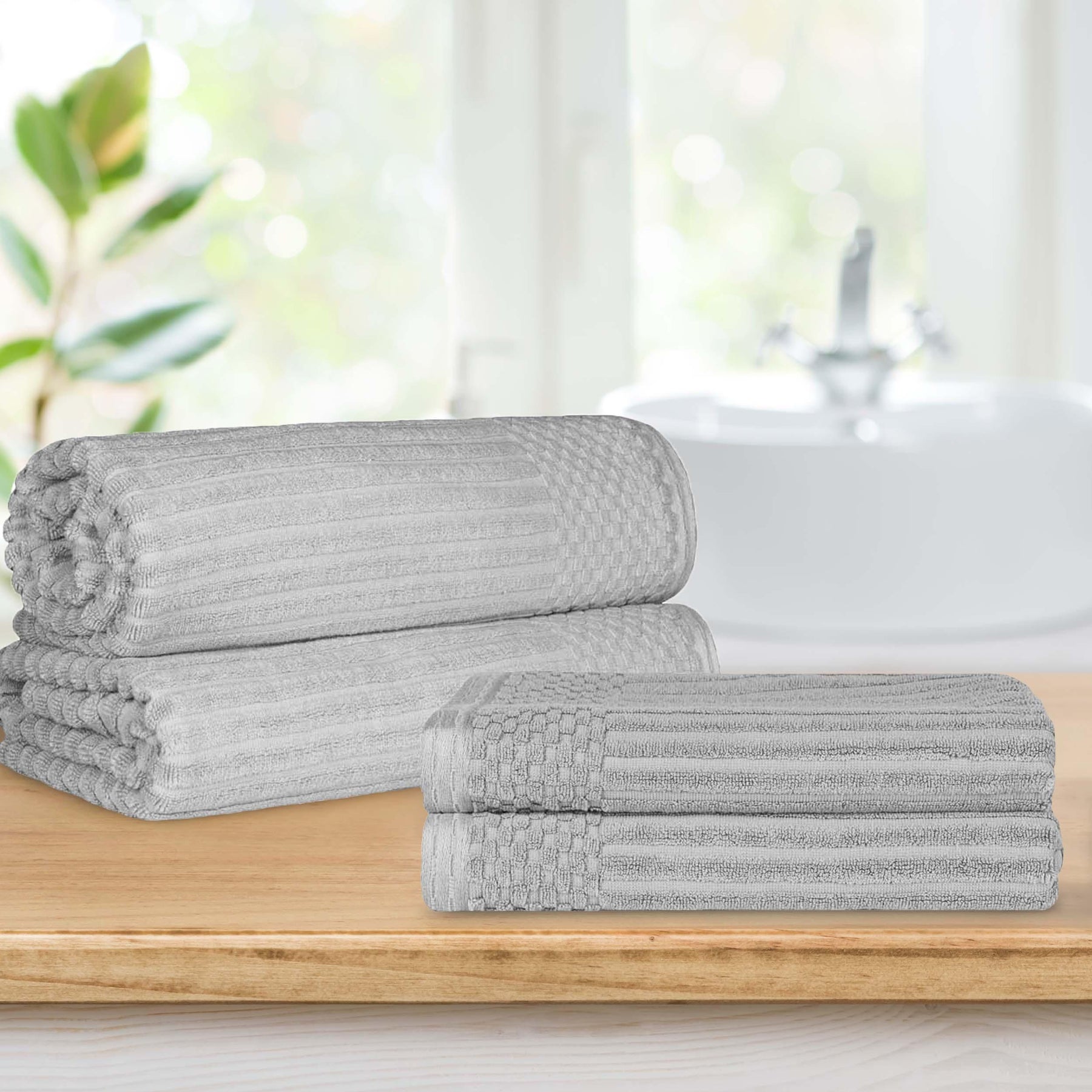 Superior Soho 6 Piece Cotton Towel Set Silver