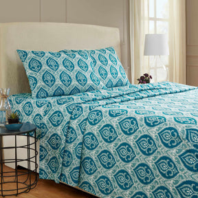 Fleur-de-Lis Deep Pocket Cotton Flannel Bed Sheet Set - by Superior - Superior 