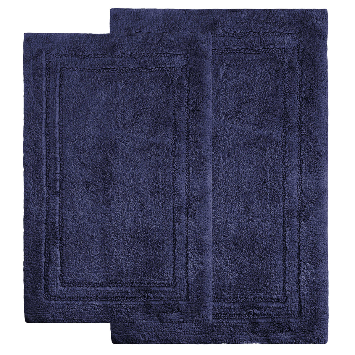 Non-Slip Absorbent Assorted Solid 2 Piece Bath Rug Set - NavyBlue