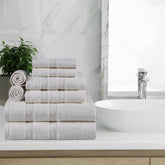Smart Dry Zero Twist Cotton 8 Piece Assorted Towel Set - Towel Set by Superior - Superior 
