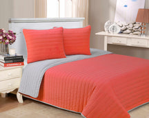 Brandon Cotton Embroidered Solid Reversible Breathable Quilt Set - by Superior