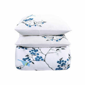 Cherry Garden Embroidered Cotton Duvet Cover Set - Duvet Cover Set by Superior