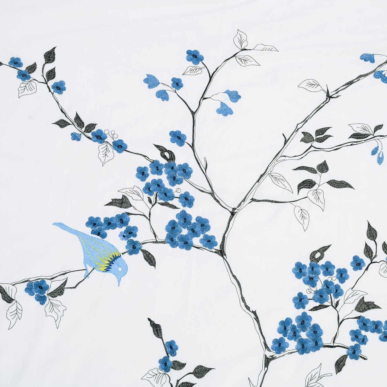 Cherry Garden Embroidered Cotton Duvet Cover Set - Duvet Cover Set by Superior