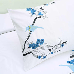 Cherry Garden Embroidered Cotton Duvet Cover Set - Duvet Cover Set by Superior