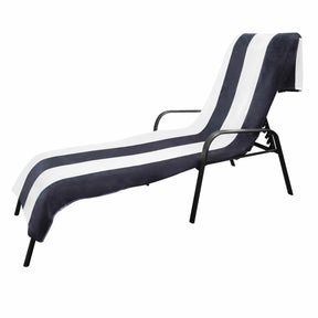 Cotton Standard Size Cabana Stripe Chaise Lounge Chair Cover - Beach Towel by Superior