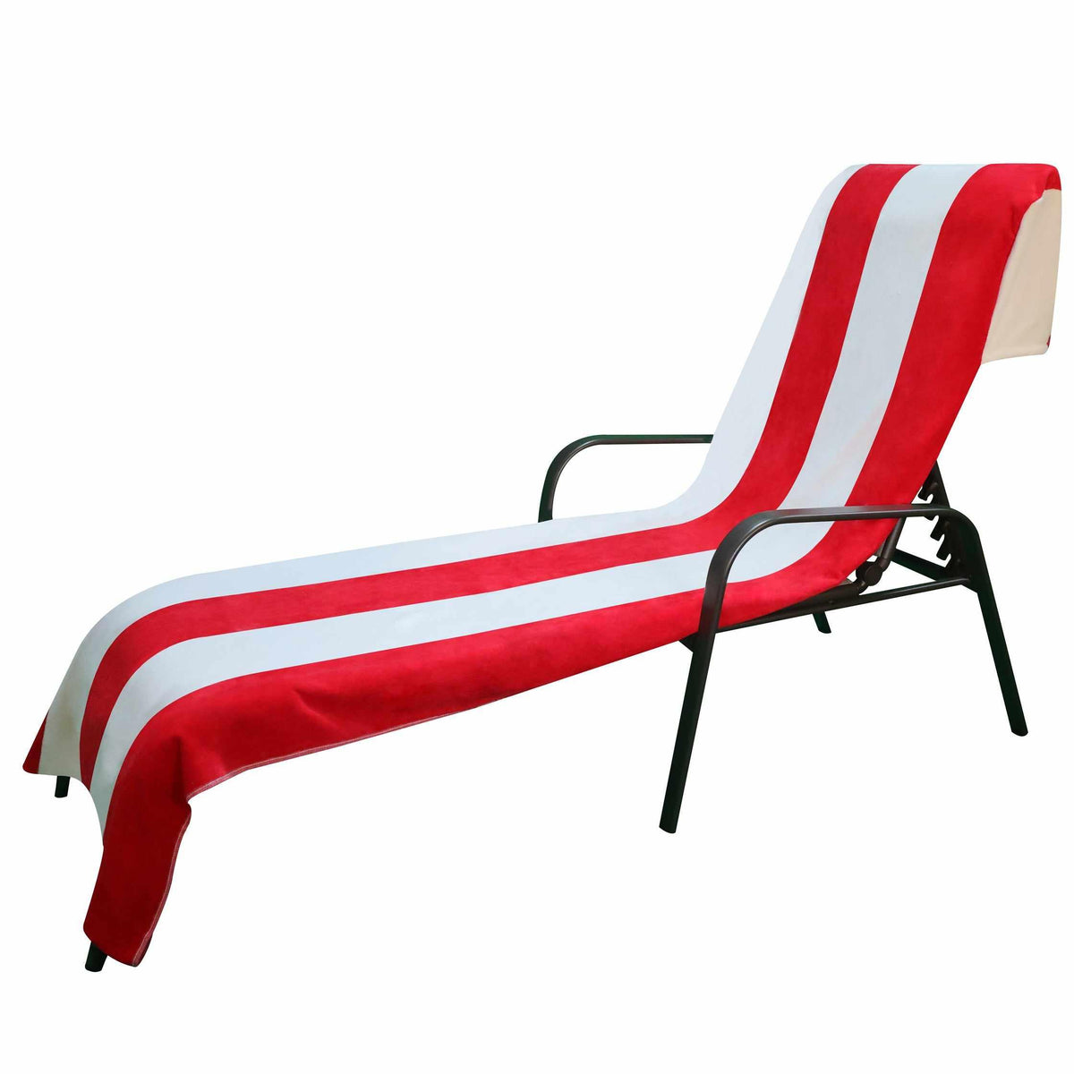 Cotton Standard Size Cabana Stripe Chaise Lounge Chair Cover - Beach Towel by Superior