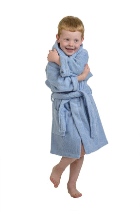 Cotton Terry Bath Robe Boys Girls Kids Unisex Hooded Bathrobe - Kids Bath Robe by Superior