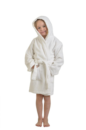 Cotton Terry Bath Robe Boys Girls Kids Unisex Hooded Bathrobe - Kids Bath Robe by Superior