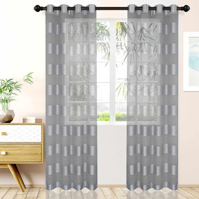 Dalisto Braided Rope Textured Grommet Sheer Curtain Set of 2 - Sheer Curtains by Superior