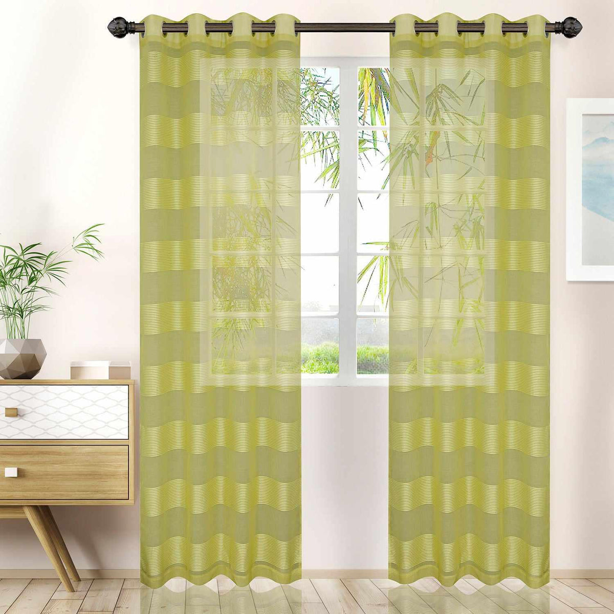 Dalisto Braided Rope Textured Grommet Sheer Curtain Set of 2 - Sheer Curtains by Superior