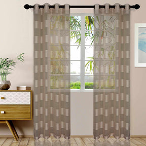 Dalisto Braided Rope Textured Grommet Sheer Curtain Set of 2 - Sheer Curtains by Superior