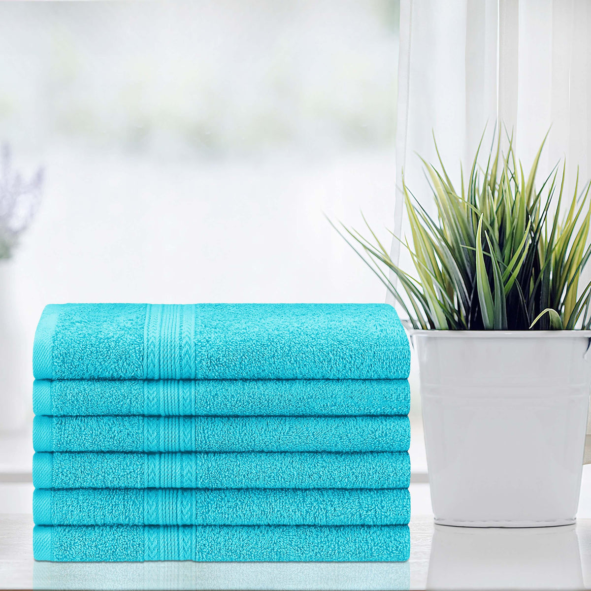 Eco-Friendly Ring Spun Cotton 6 Piece Hand Towel Set - Hand Towel Set by Superior