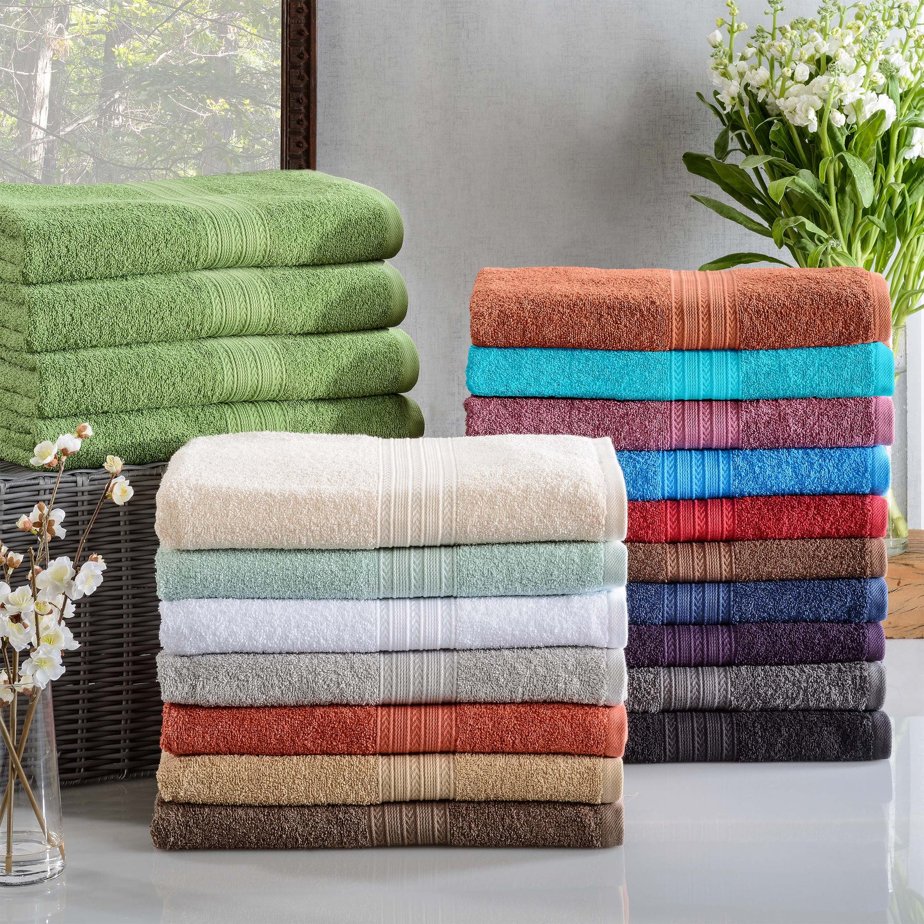 Eco-Friendly Ring Spun Cotton Towel Set Collection - Towel Set by Superior