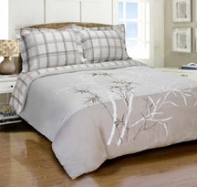 Elmwood Embroidered Reversible Cotton Duvet Cover Set - Duvet Cover Set by Superior