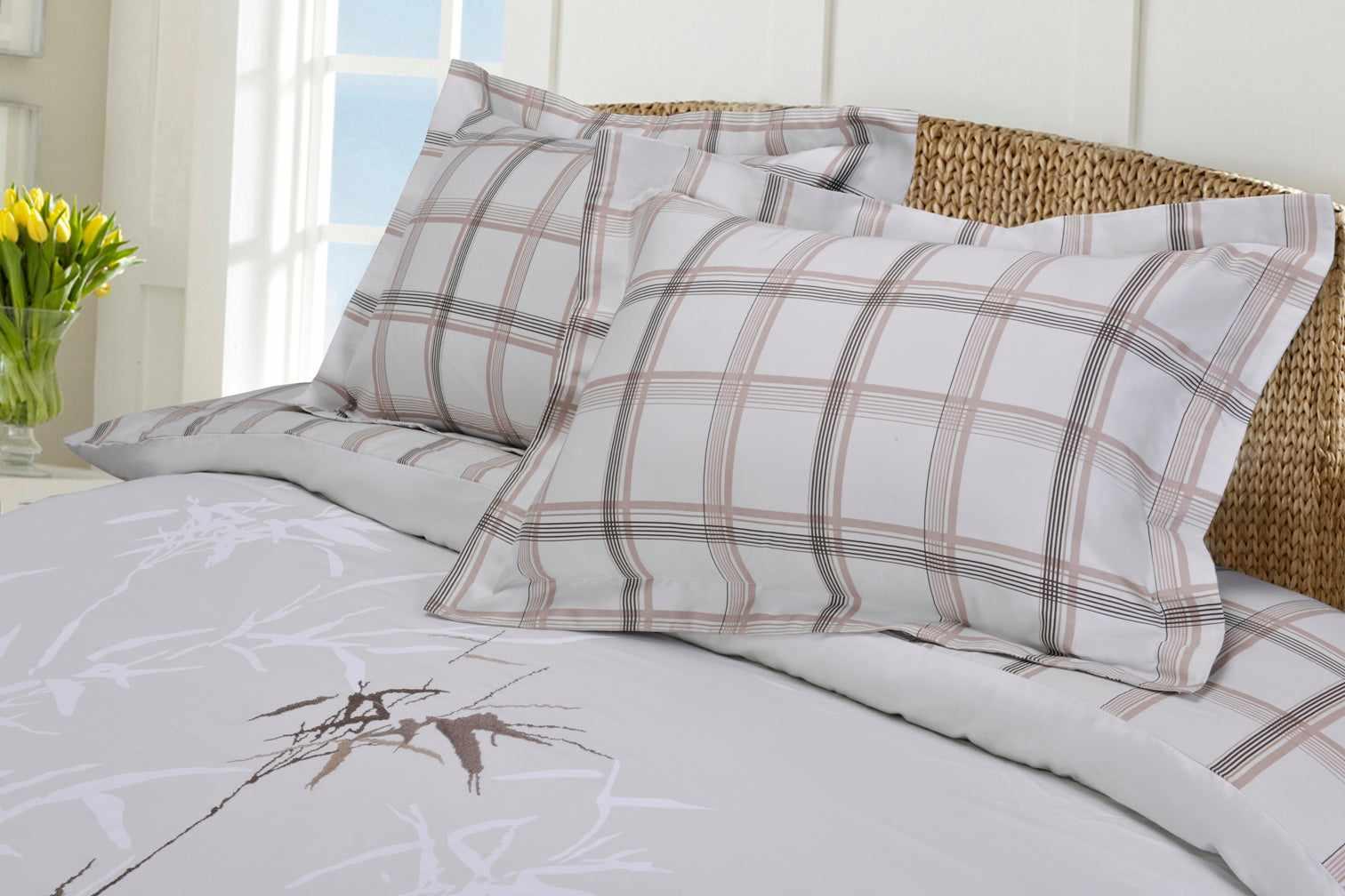 Elmwood Embroidered Reversible Cotton Duvet Cover Set - Duvet Cover Set by Superior