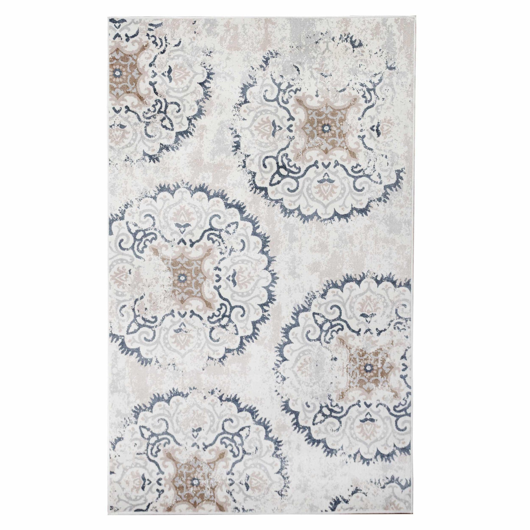 Modern Distressed Medallion Indoor Area or Runner Rug - by Superior - Superior 