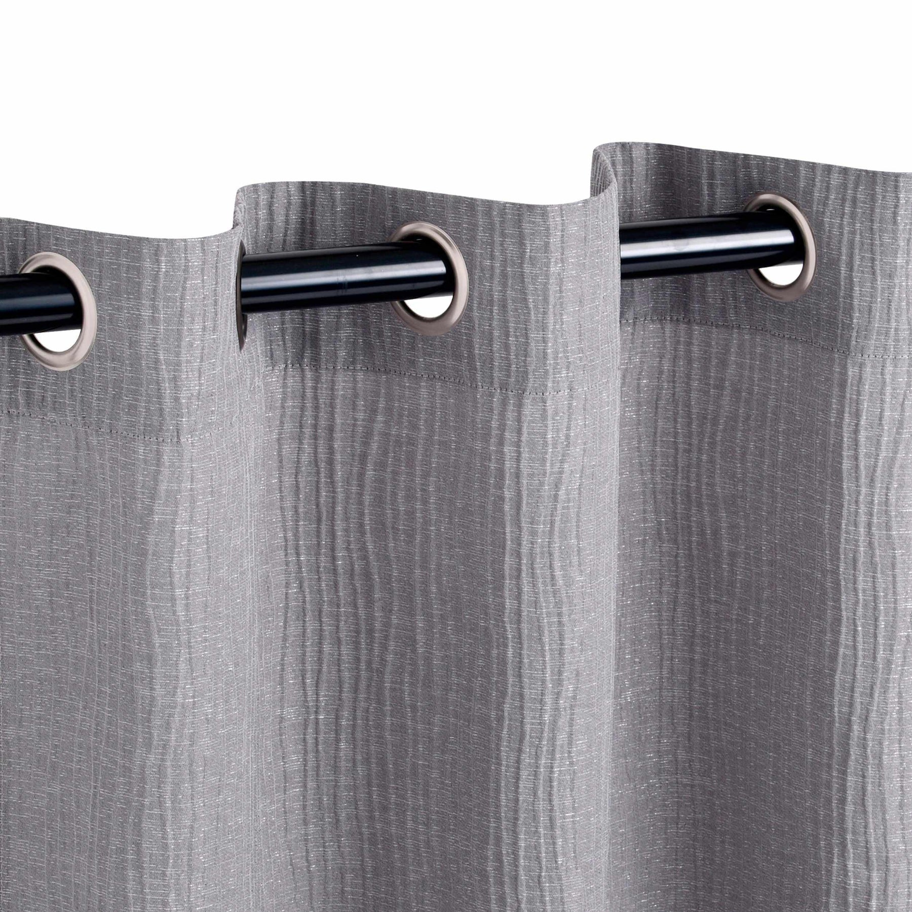 Metallic Cascade Jacquard Textured Solid Curtain Panel Set - Blackout Curtains by Superior