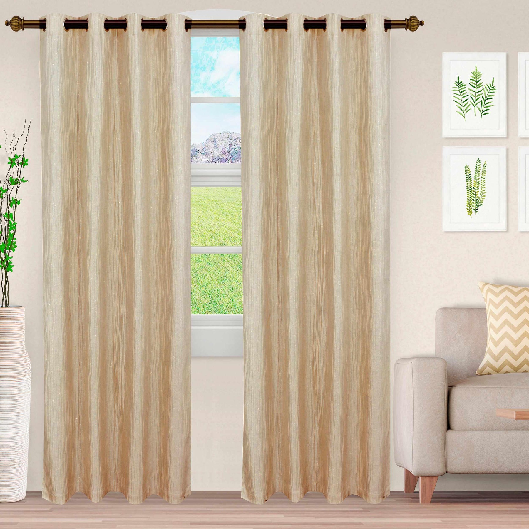 Metallic Cascade Jacquard Textured Solid Curtain Panel Set - Blackout Curtains by Superior