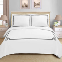 Miller Embroidered Border Cotton Duvet Cover Set - by Superior