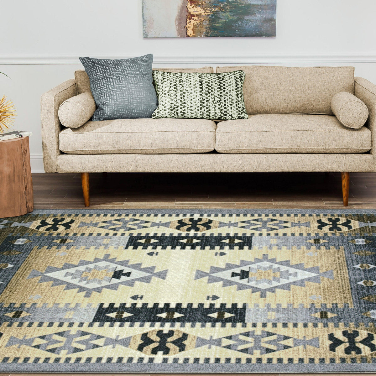 Motega Tribal Southwestern Traditional Geometric Ikat Indoor Area Rug - Rugs by Superior