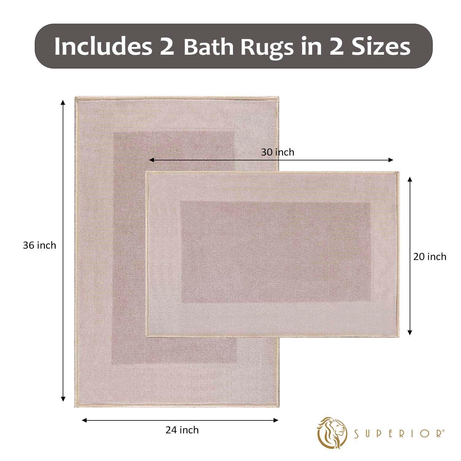 Rome Modern Non-Slip Machine Washable Bath Rug Set - Bath Rugs by Superior