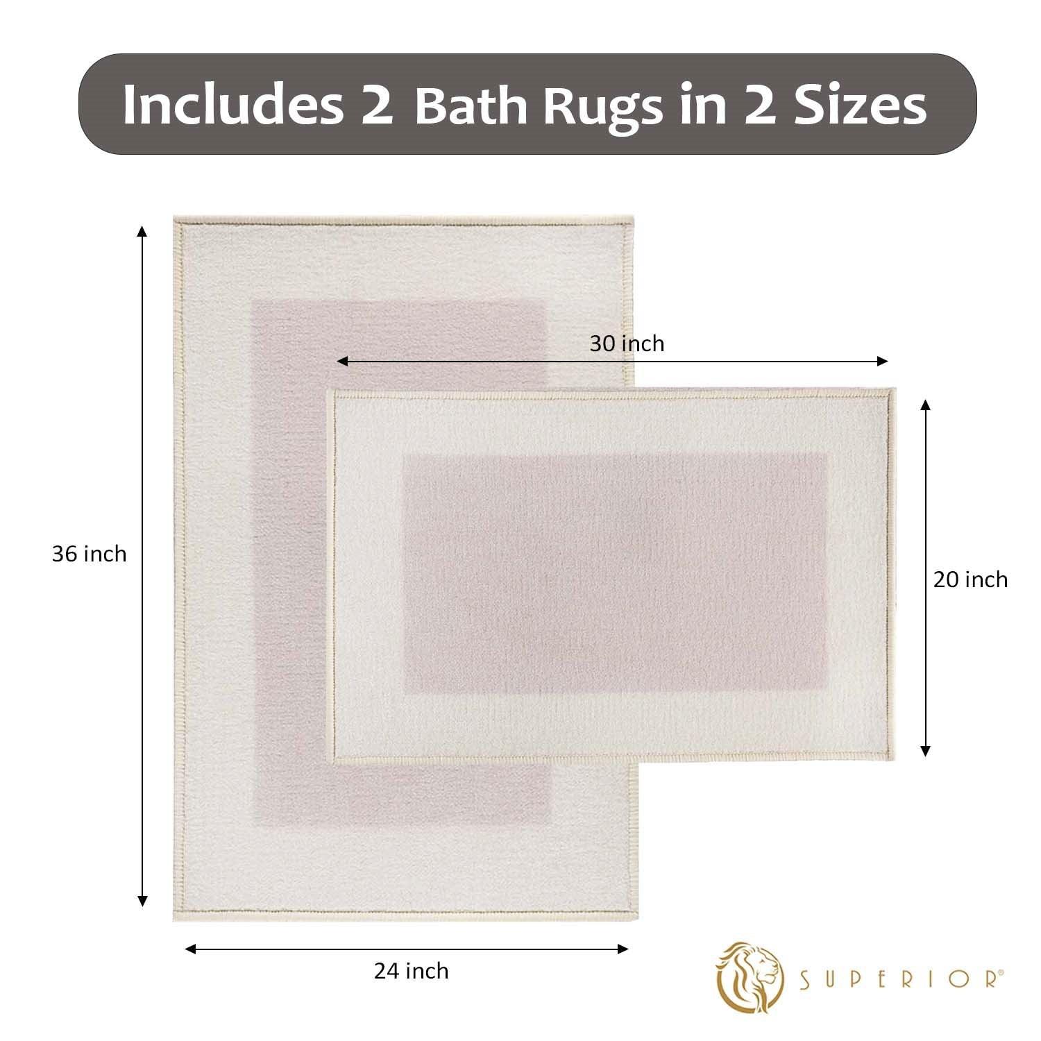 Rome Modern Non-Slip Machine Washable Bath Rug Set - Bath Rugs by Superior