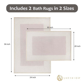 Rome Modern Non-Slip Machine Washable Bath Rug Set - Bath Rugs by Superior