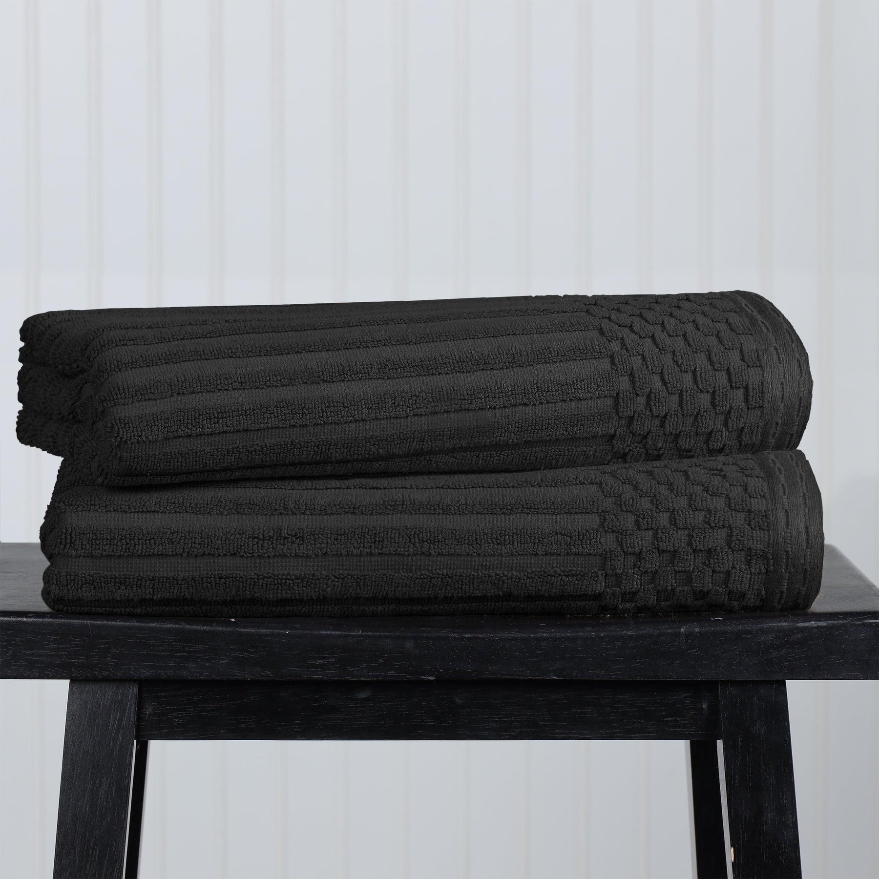 Soho Cotton Ribbed Textured Ultra-Absorbent 2 Piece Bath Towel Set - Bath Towel by Superior