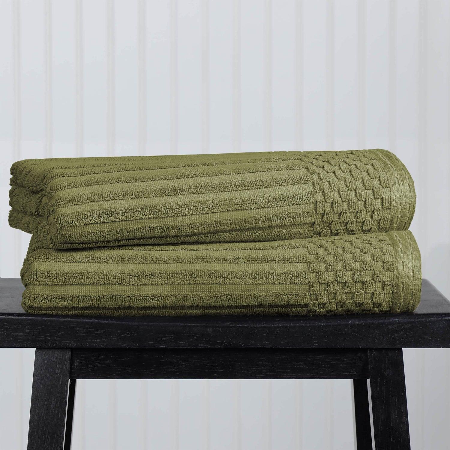 Soho Cotton Ribbed Textured Ultra-Absorbent 2 Piece Bath Towel Set - Bath Towel by Superior