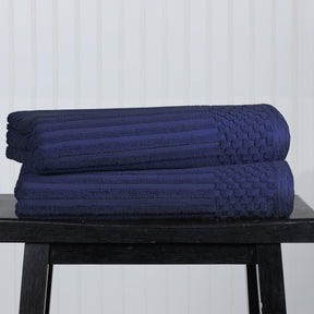 Soho Cotton Ribbed Textured Ultra-Absorbent 2 Piece Bath Towel Set - Bath Towel by Superior