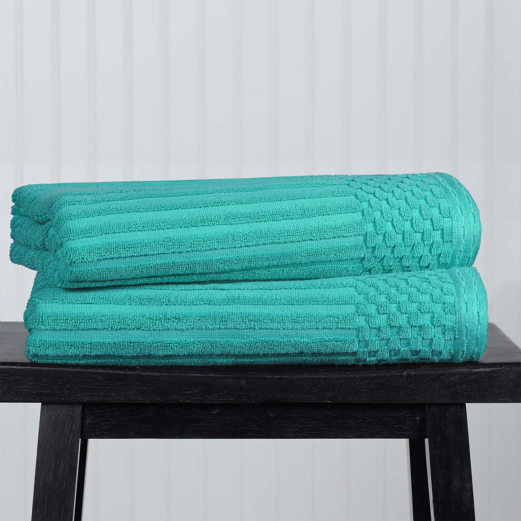 Soho Cotton Ribbed Textured Ultra-Absorbent 2 Piece Bath Towel Set - Bath Towel by Superior