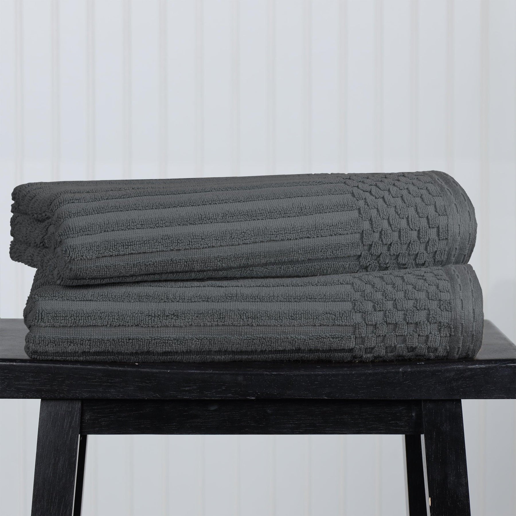 Soho Cotton Ribbed Textured Ultra-Absorbent 2 Piece Bath Towel Set - Bath Towel by Superior