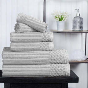 Soho Cotton Ribbed Textured Ultra Absorbent 6 Piece Towel Set - Towel Set by Superior