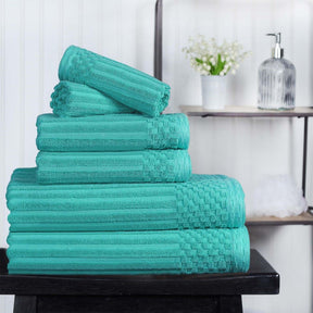 Soho Cotton Ribbed Textured Ultra Absorbent 6 Piece Towel Set - Towel Set by Superior