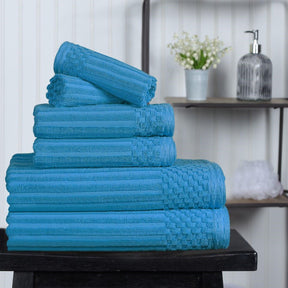 Soho Cotton Ribbed Textured Ultra Absorbent 6 Piece Towel Set - Towel Set by Superior