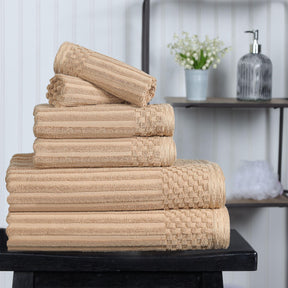 Soho Cotton Ribbed Textured Ultra Absorbent 6 Piece Towel Set - Towel Set by Superior