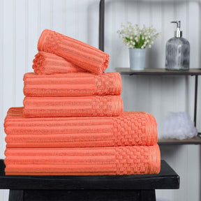 Soho Cotton Ribbed Textured Ultra Absorbent 6 Piece Towel Set - Towel Set by Superior