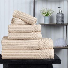 Soho Cotton Ribbed Textured Ultra Absorbent 6 Piece Towel Set - Towel Set by Superior