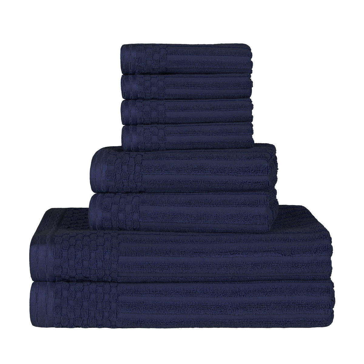 Soho Ribbed Cotton Absorbent Medium Weight 8 Piece Towel Set - Towel Set by Superior