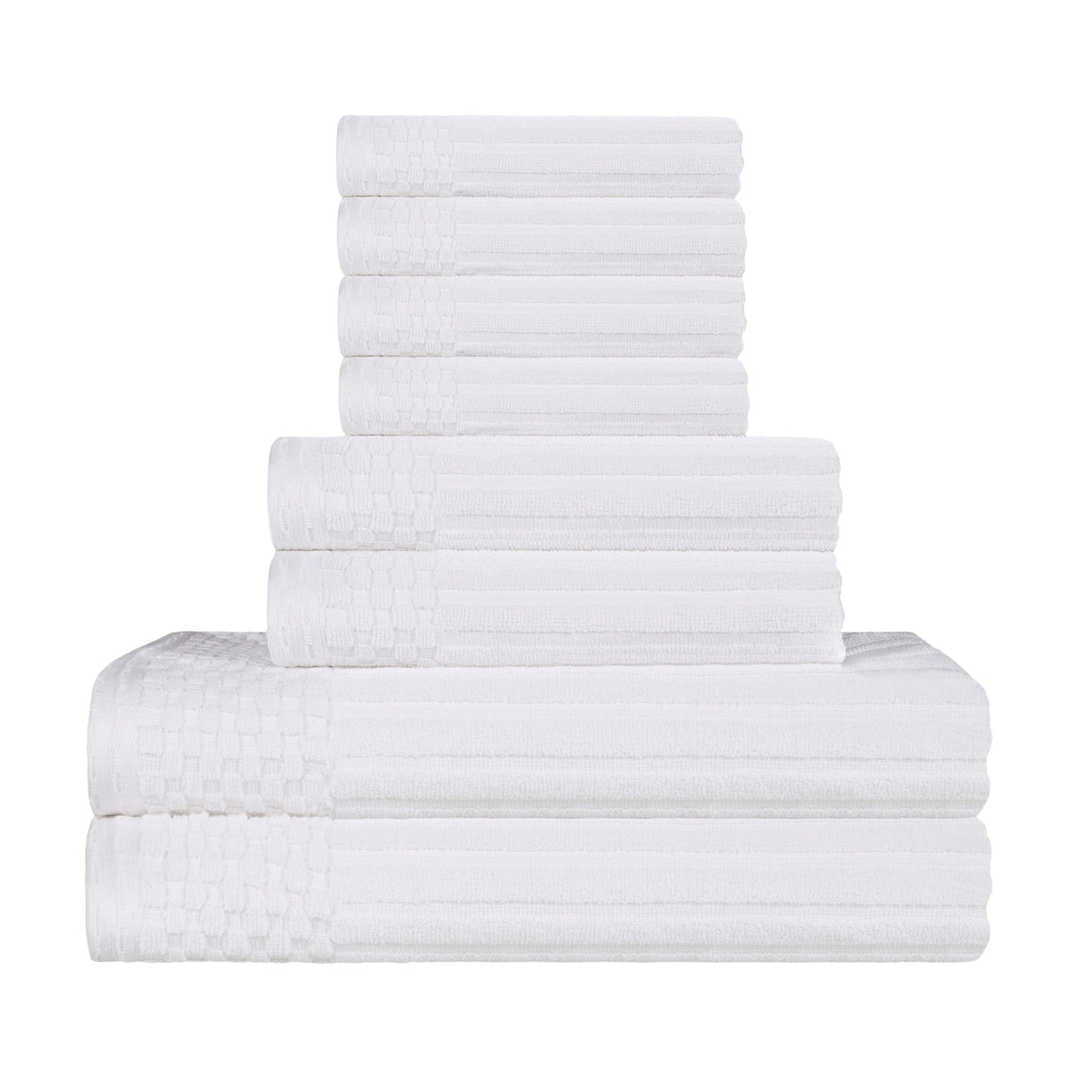 Soho Ribbed Cotton Absorbent Medium Weight 8 Piece Towel Set - Towel Set by Superior