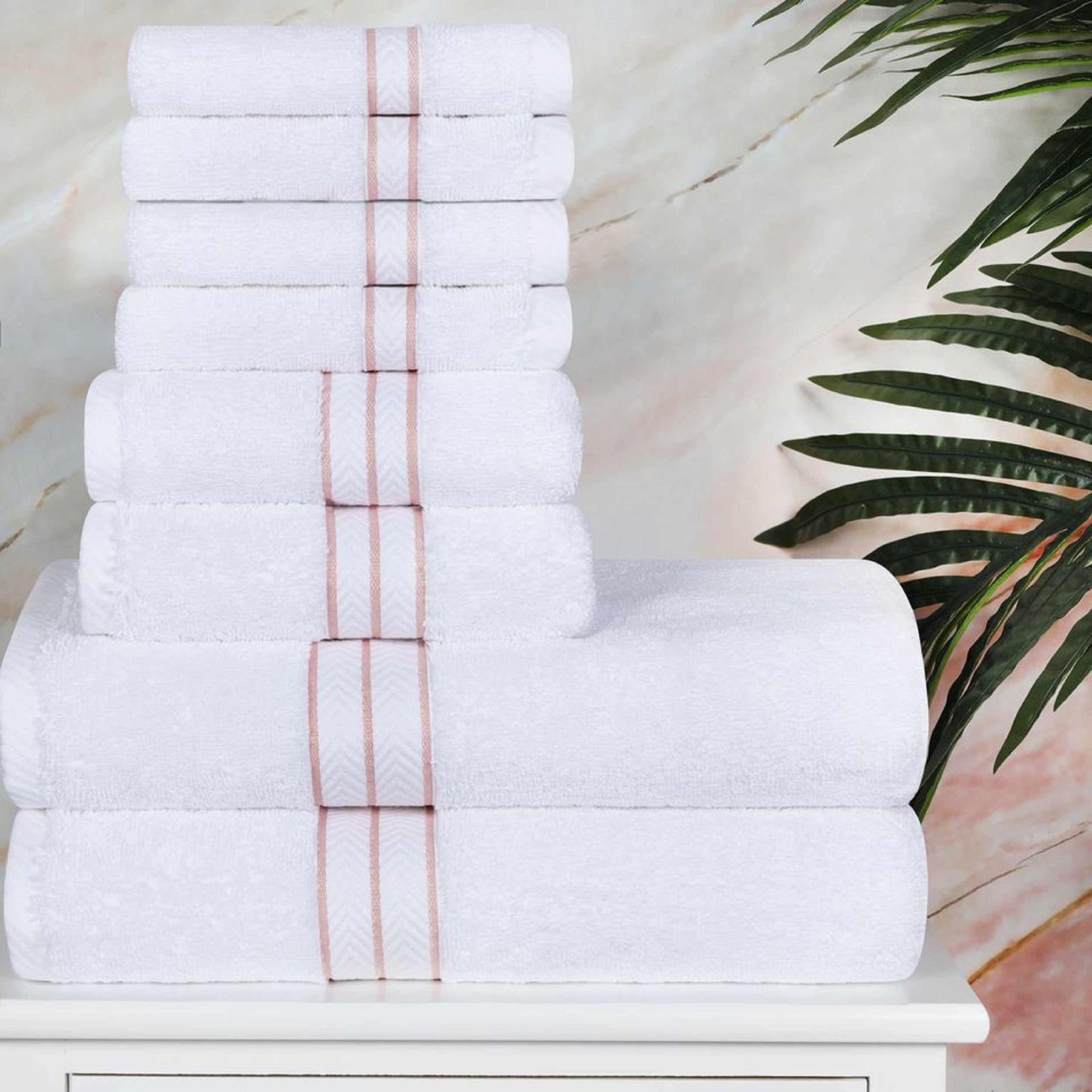 Turkish Cotton Heavyweight Plush 8 Piece Towel Set - Towel Set by Superior